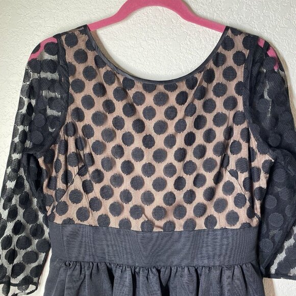 Eliza J Dress Womens Size 10 Polka dot Mesh Fit & Flare Cocktail Dress Feminine - Picture 4 of 14